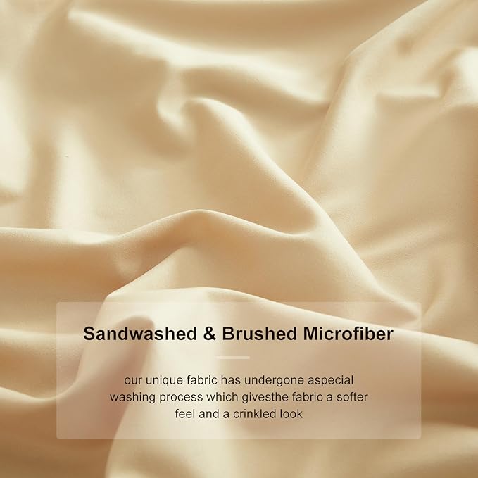 Bed Sheet Set - Brushed Microfiber Bedding - Bedding Sheets & Pillowcases - Deep Pockets - Easy Fit - Breathable & Soft Hotel Sheets - 4 Piece Twin Beige - LeafyLoom