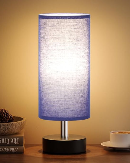 Small Table Lamp for Bedroom - Bedside Lamps for Night Stands, Minimalist Nightstand Light Lamp, Desk Lamps for Reading Room, Kids Room, Living Room, Office, Dorm - LeafyLoom