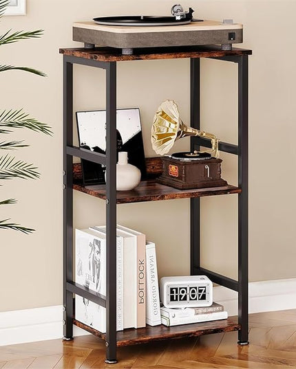 Small Bookshelf for Small Spaces, 3 Tier Small Book Shelf Organizer, Narrow Bookcase for Small Spaces, Small Bookcase for Bedroom, Living Room, Home, Office, 120 lbs Weight Capacity (Brown) - LeafyLoom