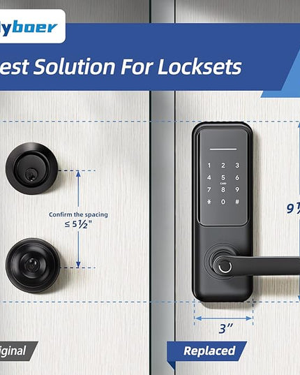 Keyless Fingerprint Smart Door Lock and Handle - Keypad Entry, Electronic Passcode for Front Door Nyboer