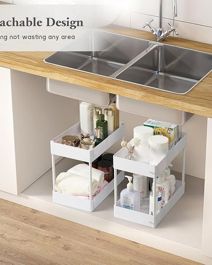 danpinera Slim Storage Cart, 3 Tier Slim Laundry Cart with Wheels Bathroom Cart Organizer with Hanging Cups Hooks Dividers Handle Mobile Rolling Art Cart for Bathroom Kitchen Narrow Places, White - LeafyLoom