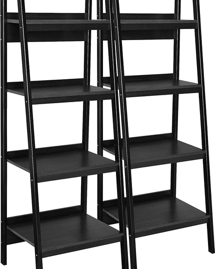Ameriwood Home Lawrence 4 Shelf Ladder Bookcase Bundle, Black - LeafyLoom