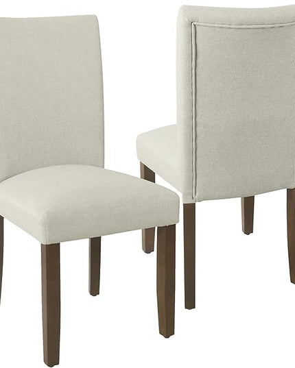 HomePop Classic Parsons Dining Chairs, Pack of 2, Soft Gray Woven - LeafyLoom