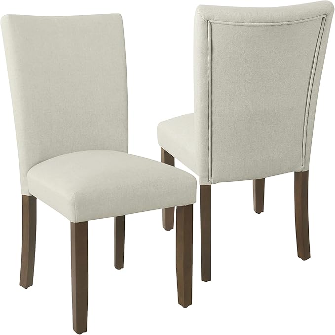 HomePop Classic Parsons Dining Chairs, Pack of 2, Soft Gray Woven - LeafyLoom