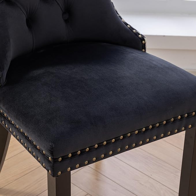 NicBex Haerin-SD-00089-LWJ Dining Chairs, 25.5"x19.7"x37.4", Black - LeafyLoom