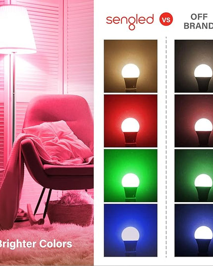 Sengled Smart Light Bulb Starter Kit, Smart Bulbs that Work with Alexa, Google Home, Color Changing Light Bulb, Alexa Light Bulbs, A19 E26 Dimmable Bulbs 800LM, 8.6W (60W Equivalent), 2 Pack with Hub Sengled