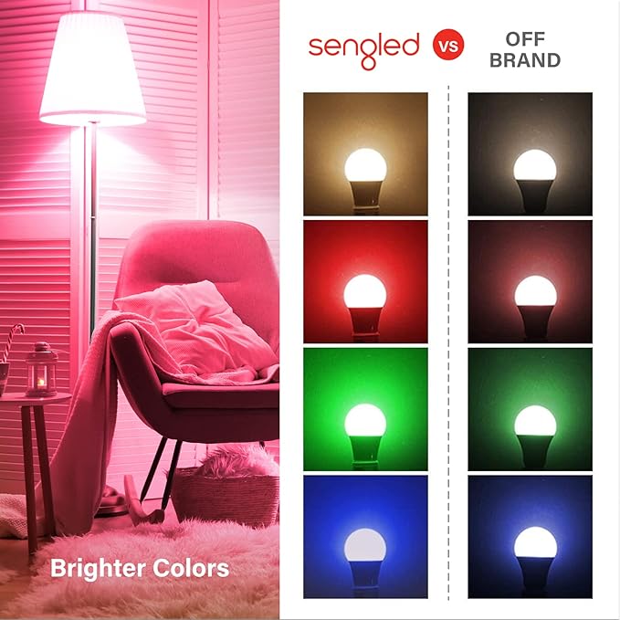 Sengled Smart Light Bulb Starter Kit, Smart Bulbs that Work with Alexa, Google Home, Color Changing Light Bulb, Alexa Light Bulbs, A19 E26 Dimmable Bulbs 800LM, 8.6W (60W Equivalent), 2 Pack with Hub Sengled