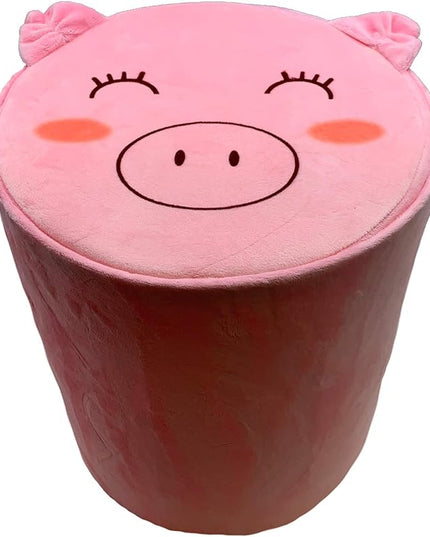 Storl Organizer Storage Stool for Toy and Cloth and Kids Stool (Pig, 12Wx13H) - LeafyLoom