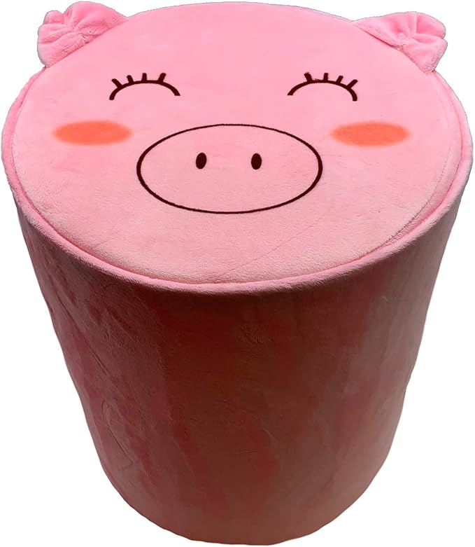 Storl Organizer Storage Stool for Toy and Cloth and Kids Stool (Pig, 12Wx13H) - LeafyLoom
