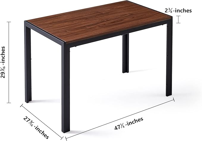 NicBex 47.24Inch Rectangular Dining Table,Modern Minimalist Kitchen Table with Creative Design Veneered for 4 to 6,Writing Table Desk,Dining Room Table for Kitchen,Meeting Room and Living Room,Walnut - LeafyLoom