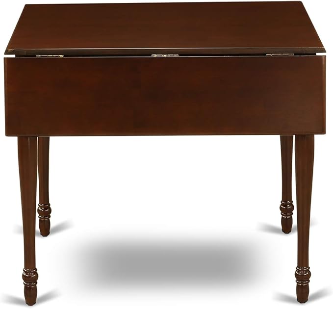 East West Furniture Monza 5 Piece Kitchen Set Includes a Rectangle Table with Dropleaf and 4 Linen Fabric Dining Room Chairs, 36x54 Inch, Mahogany - LeafyLoom