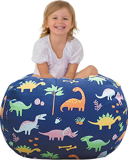 Aubliss Stuffed Animal Bean Bag Storage Chair (Dinosaur, Large (38'')) - LeafyLoom