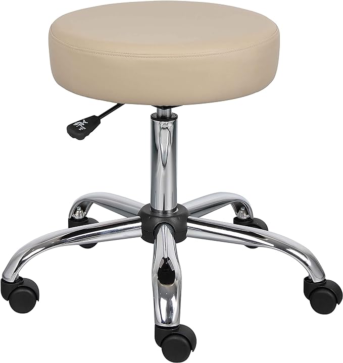 Boss Office Products Be Well Medical Spa Stool in Beige 275 lbs - LeafyLoom