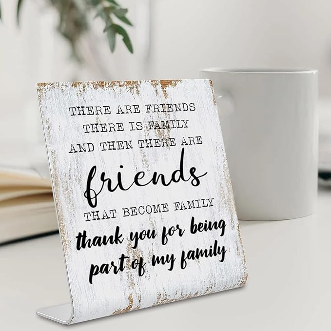 Friend Gifts for Women Men Friends Friendship Plaque Gift Office Gifts for Friends Sisters Coworkers Decorations On Shelf Table Desk for Living Room Bedroom Home Office dksg12 - LeafyLoom
