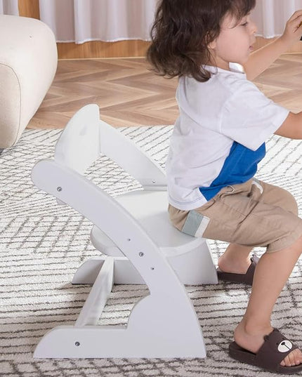 HOUCHCIS Toddler Chair, Wooden Toddler Chair for Kids, Adjustable Kids Chairs for Toddlers, Toddler Chairs and Small Chair, Kids Chair (White) - LeafyLoom
