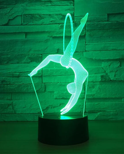 Gymnastics 3D Optical Illusion Lamp 7 Colors Change Timing Remote Control and Touch Button LED Table Desk Lamp for Home Bedroom Decoration - LeafyLoom
