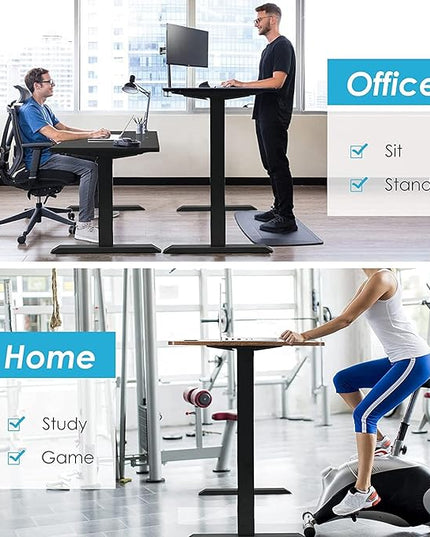 Electric, Single Motor Height Adjustable 2 Button Controller, Table Base for Work Home Office Computer Workstation Standing Desk Frame, Black - LeafyLoom