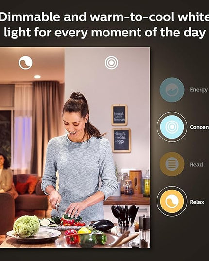 Philips Hue Smart Light Starter Kit - Includes (1) Bridge and (4) 75W A19 E26 LED Smart White and Color Ambiance Bulbs - Control with App - Compatible with Alexa, Google Assistant, and Apple HomeKit PhilipsHue