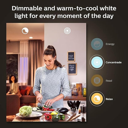 Philips Hue Smart Light Starter Kit - Includes (1) Bridge and (4) 75W A19 E26 LED Smart White and Color Ambiance Bulbs - Control with App - Compatible with Alexa, Google Assistant, and Apple HomeKit PhilipsHue