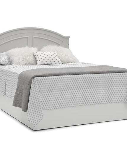 Delta Children Perry 6-in-1 Convertible Crib - Greenguard Gold Certified, Moonstruck Grey + Simmons Kids Radiant Sky Dual Sided Baby Crib Mattress and Toddler Mattress (Bundle) - LeafyLoom