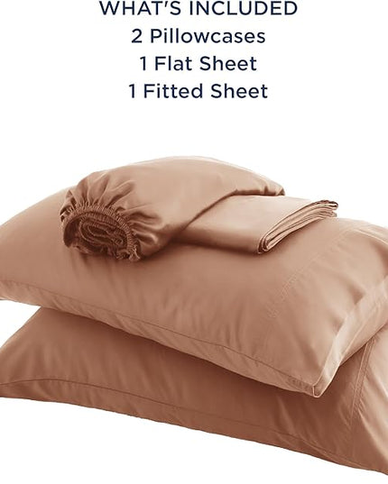 Bedsure King Size Sheet Set, Cooling Sheets King, Rayon Derived from Bamboo, Deep Pocket Up to 16", Breathable & Soft Bed Sheets, Hotel Luxury Silky Bedding Sheets & Pillowcases, Taupe - LeafyLoom