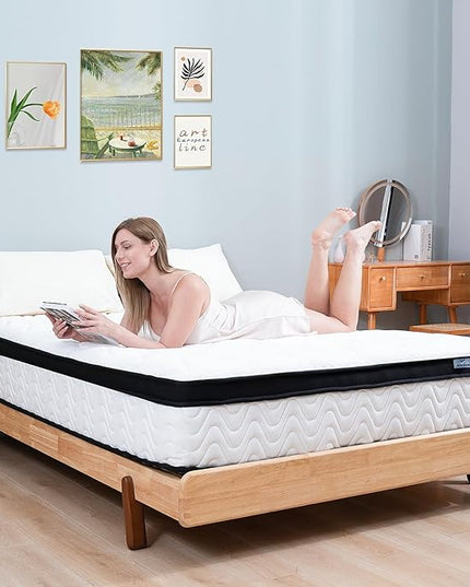 Full Size Mattress | 12 Inch Hybrid Mattresses Full in a Box | Medium Firm Memory Foam and Individual Pocket Springs | Fiberglass Free Bed Matress | Breathable | CertiPUR-US - LeafyLoom