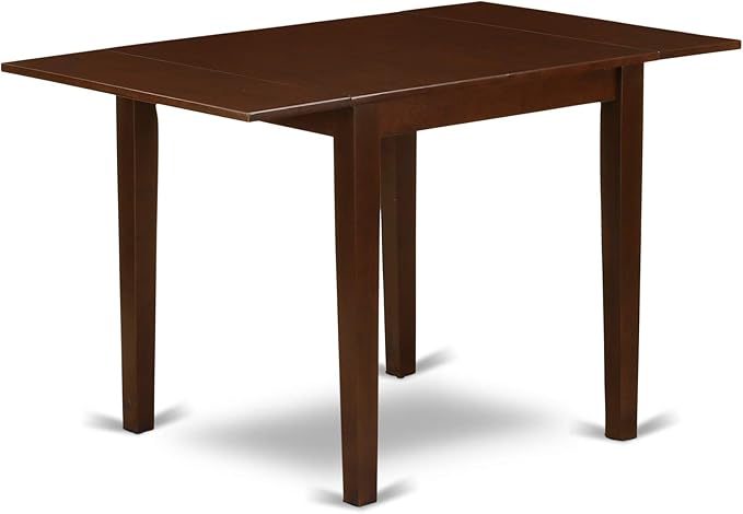 East West Furniture NDLA3-MAH-04 Norden 3 Piece Dining Set Contains a Rectangle Kitchen Table with Dropleaf and 2 Light Tan Linen Fabric Upholstered Chairs, 30x48 Inch, Mahogany - LeafyLoom