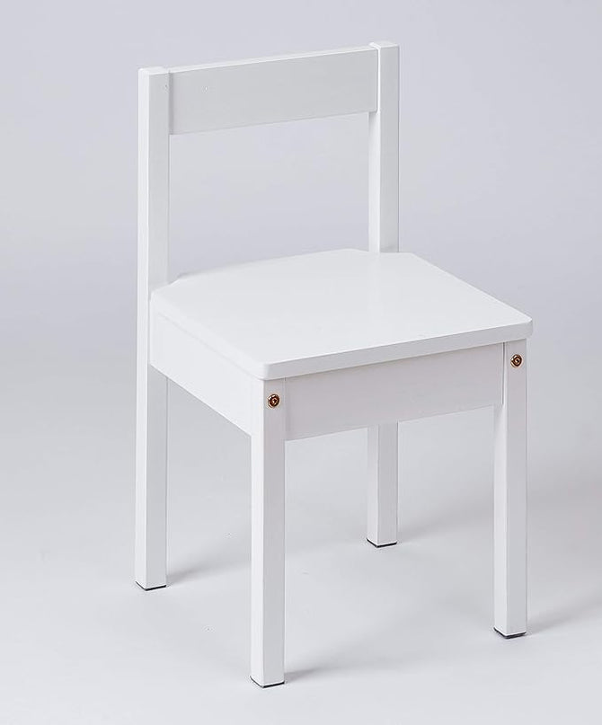 Amazon Basics Solid Wood Kids Activity Chair Set, 23.8-Inch Height - 2-Pack, White - LeafyLoom