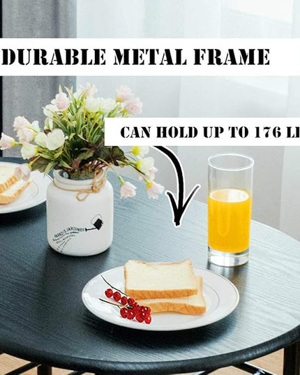 DORTALA 3PCS Dining Table Set, 1 table & 2 chairs set, 3 Piece Compact Dining Set, Oval Table & Mid-back Chairs w/Built-in Wine Rack, Suitable for Small Space, Black - LeafyLoom