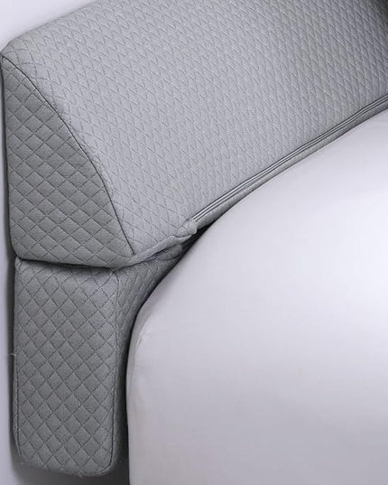 Pillow Wedge for Headboard Gap,Bed Gap Filler Twin Size,Foldable Bed Wedge Pillow for Headboard,Light Grey Bed Wedge Gap Filler,Foam Mattress Gap Filler,39"x6"x6" - LeafyLoom