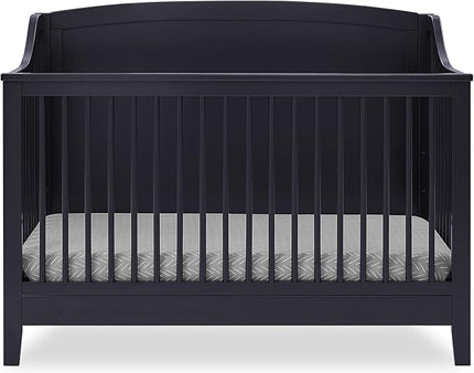 Delta Children Campbell 6-in-1 Convertible Crib - Greenguard Gold Certified, Midnight Grey - LeafyLoom