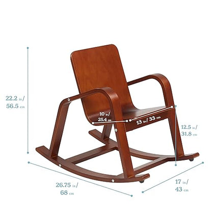 ECR4Kids Bentwood Rocking Chair, Kids Furniture, Dark Walnut - LeafyLoom