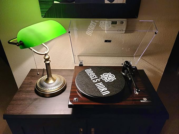 Newrays Green Glass Bankers Desk Lamp with Pull Chain Switch Plug in Fixture - LeafyLoom