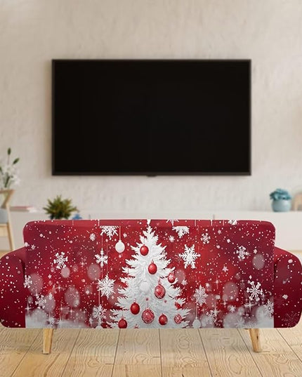 FKELYI Christmas Tree Sofa Furniture Protector Easy Going Stretch Sofa Slipcover Non-Slip Sofa Couch Cover Washable Sofa Slipcovers XL FKELYI