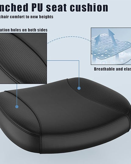 Office Chair, Ergonomic Desk Chair, High Back Desk Chair, Big and Tall Reclining Comfy Home Office Chair with Lumbar Support Breathable Mesh Computer Chair Adjustable Armrests - LeafyLoom