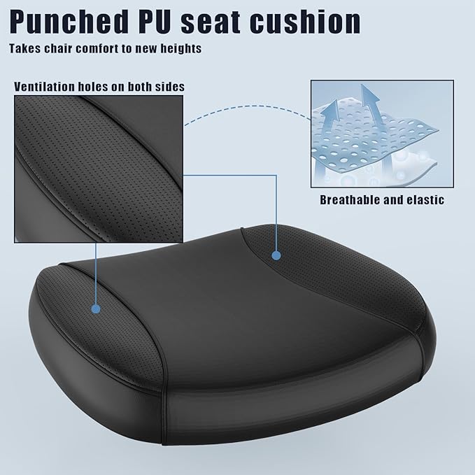 Office Chair, Ergonomic Desk Chair, High Back Desk Chair, Big and Tall Reclining Comfy Home Office Chair with Lumbar Support Breathable Mesh Computer Chair Adjustable Armrests - LeafyLoom