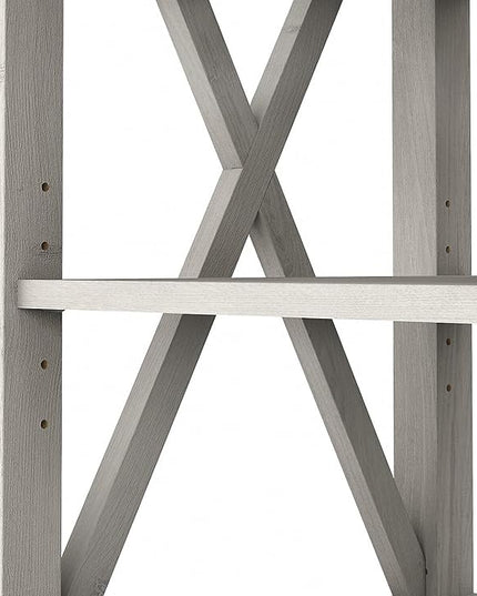 Bush Furniture Key West Tall TV Stand for 65 Inch TV in Linen White Oak, Farmhouse Entertainment Center with Storage - LeafyLoom