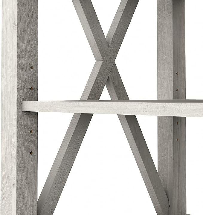 Bush Furniture Key West Tall TV Stand for 65 Inch TV in Linen White Oak, Farmhouse Entertainment Center with Storage - LeafyLoom