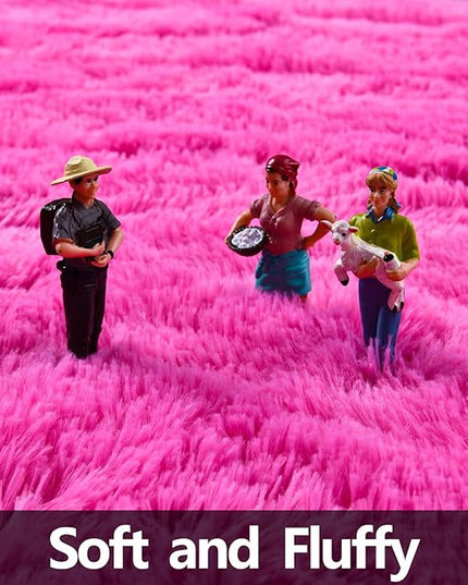 Round Area Rugs for Bedroom (4x4 Feet, Hot Pink) - LeafyLoom