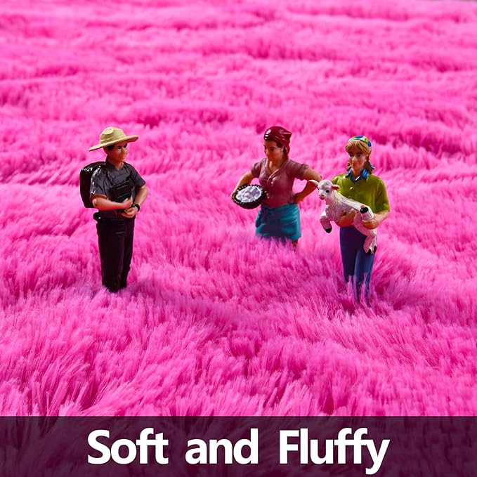 Round Area Rugs for Bedroom (5x5 Feet, Hot Pink) - LeafyLoom