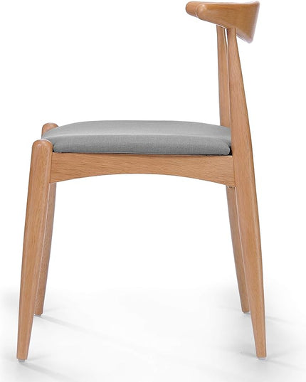 Christopher Knight Home Francie Fabric with Oak Finish Dining Chairs, 2-Pcs Set, Beige - LeafyLoom