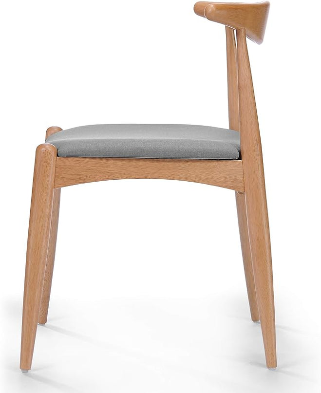 Christopher Knight Home Francie Fabric with Oak Finish Dining Chairs, 2-Pcs Set, Beige - LeafyLoom
