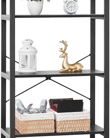 BEWISHOME 3 Tier Bookshelf, Modern Small Book Shelf for Small Spaces, Black Wooden Shelves for Bedroom Living Room and Home Office, 13.78" D x 24.12" W x 37.09" H, JCJ42B - LeafyLoom