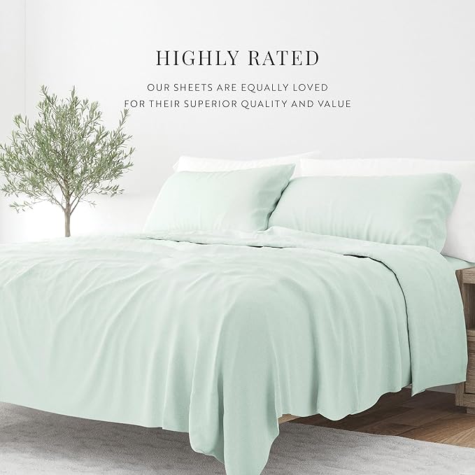 Linen Market Bed Sheets for Twin Size Bed (Mint) - Sleep Better Than Ever with These Soft and Cooling Twin Sheets - Deep Pocket Fits 16" Thick Beds - 3 Piece Twin Sheet Set - LeafyLoom