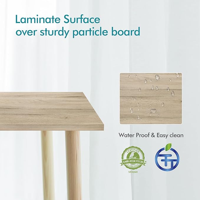 Kaboon Universal Tabletop 55"x23.62" Solid One-Piece Melamine Table Top, Double Desk L-Desk DIY, Home and Office Countertop, Oak - LeafyLoom