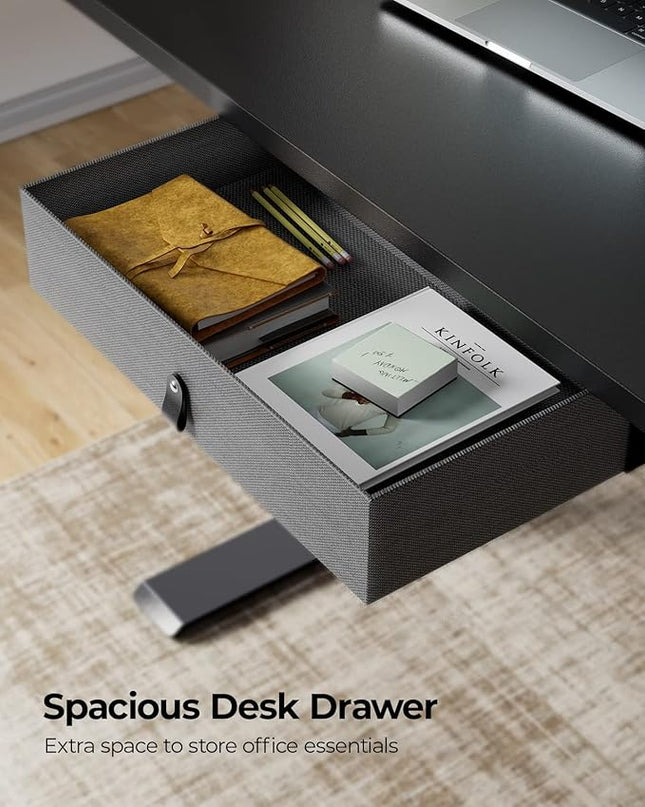 Marsail STAND 1 home-office-desks, 55 x 24 Inch, Black - LeafyLoom