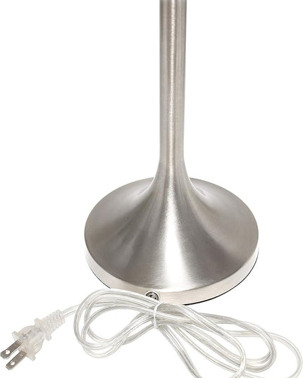 Simple Designs LT1076-BNB Tapered Fabric Drum Shade Table Lamp, Brushed Nickel and Black(Pack of 4) - LeafyLoom