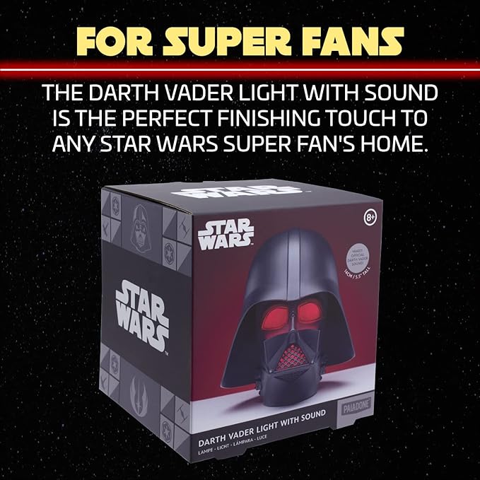 Darth Vader Mask Light with Sound, Officially Licensed Star Wars Collectible Lamp, Star Wars Room Decor and Gift for Men - LeafyLoom