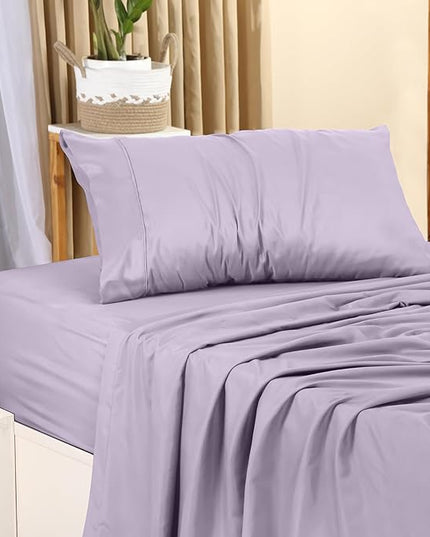Utopia Bedding Twin Bed Sheets Set - 3 Piece Bedding - Brushed Microfiber - Shrinkage and Fade Resistant - Easy Care (Twin, Lavender) - LeafyLoom