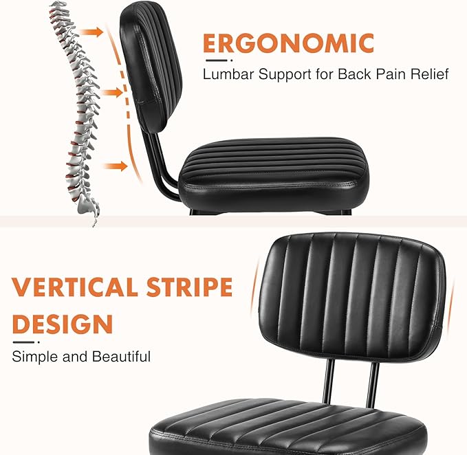 Sweetcrispy Dining Chairs Set of 6, Upholstered Mid Century Modern Kitchen Dining Room Accent Chairs with Faux Leather Cushion Seat & Metal Legs for Kitchen, Living Room - Black - LeafyLoom